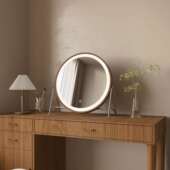 2026新款 镜子中古风LED化妆镜复古妆镜 梳妆台化妆镜放在桌子上