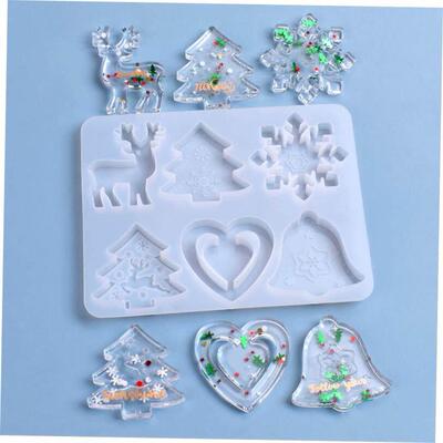 Christmas Mold DIY Resin Crystal Epoxy Mold Snowflake Elk Pe