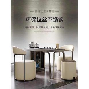 轻奢岩板茶台椅组合办公室泡茶桌现代家用阳台烧水一体小茶桌组合