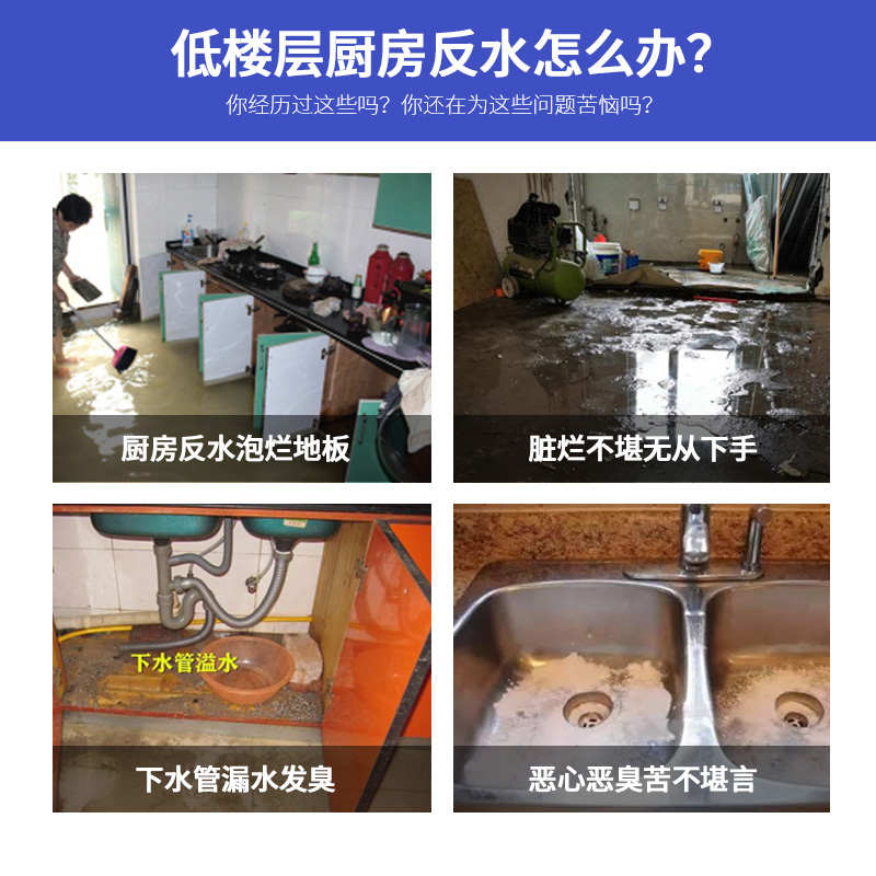 哈蒙德厨房下水道防反水止回阀PVC单向止逆阀排水管塑料阀 50mm管