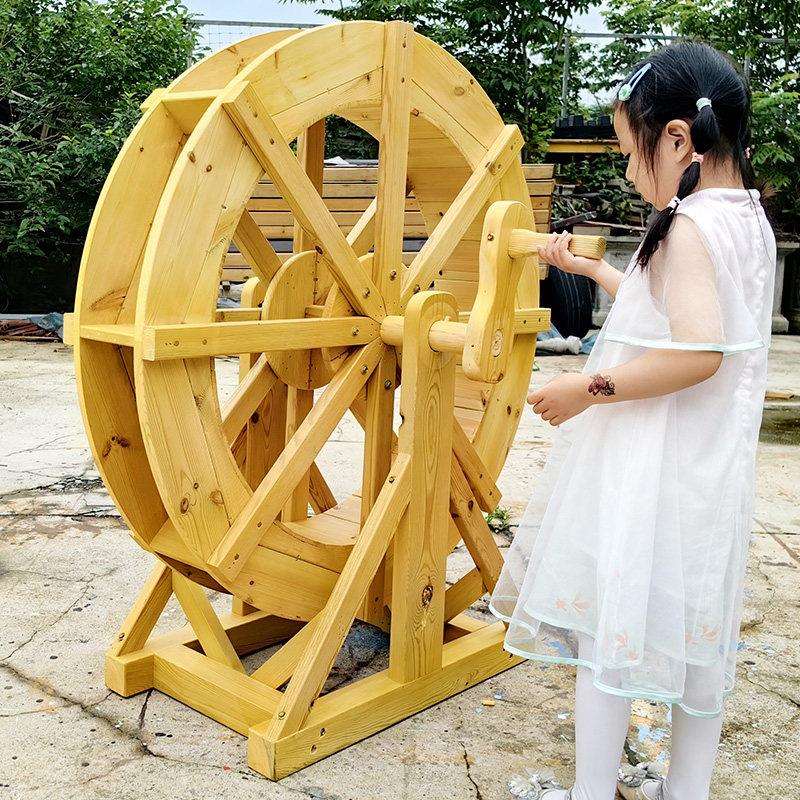 防腐摆木水儿童手摇水流水车件户外景观水车赶海车MOT水车幼儿园