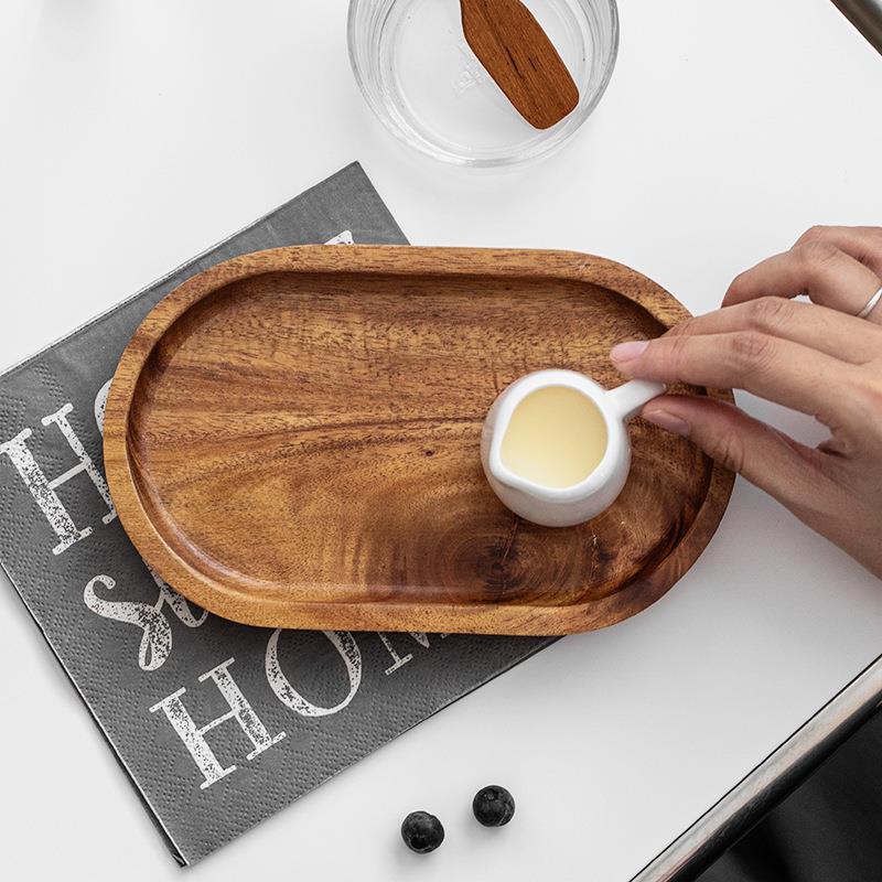 盘子木质碟子家用木盘托盘西餐盘早餐盘披萨盘牛排盘日式实木圆盘