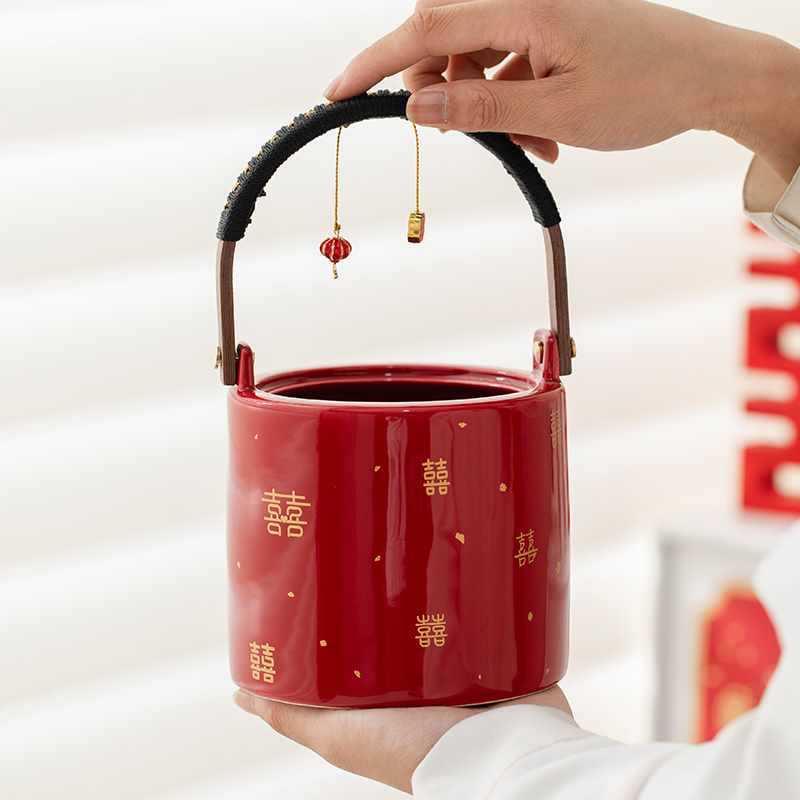 ?子孙结婚一红色陪嫁出品嫁用大全陶瓷痰F78！！7盂娘桶家对女方