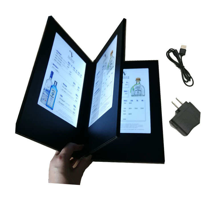 现货批发4面A4发光酒水牌 发光点单本 发光菜单本 酒吧发光酒水单