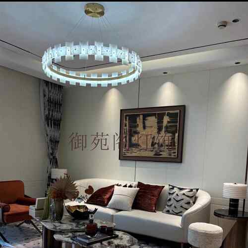 中山工厂直销【奢华定制】设计师2025新款样板房高级感云石吊灯客