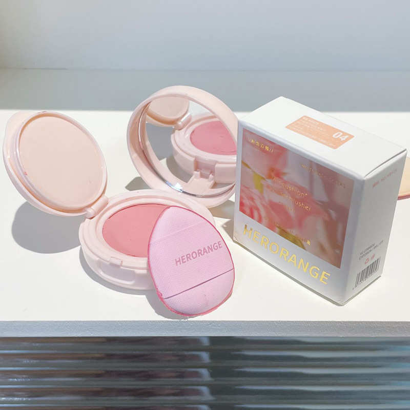 HERORANGE郁色凝彩气垫腮红膏 自然显气色土豆泥哑光单色腮红修容