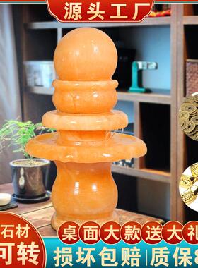 透光流水球中号圆球转动球石材假山流水喷泉摆件装饰客厅开业礼品