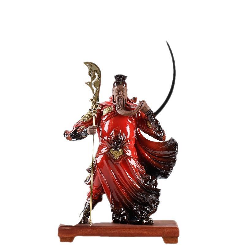 陶瓷武圣关公关羽供奉招财摆件武财神像关二爷办公室
