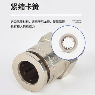 镀全铜压镍气动快速接头PC8 0螺纹直通耐高高741温腐蚀气2管接头6
