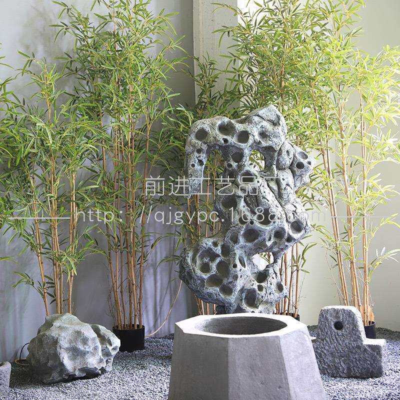 户外中式庭院日式景观摆件造景仿真石头地灯太湖石马槽拴马柱