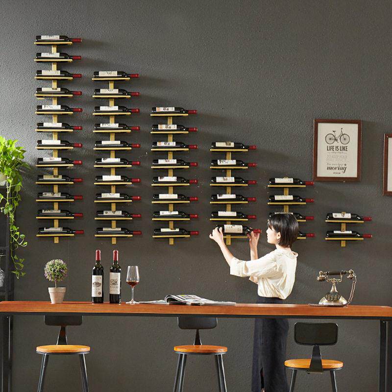 创意红酒瓶壁挂工业风墙面装饰酒吧饭店火锅餐饮店葡萄酒架壁挂架