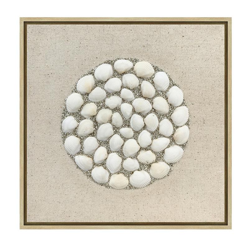 厂家直销材料拼接装饰画贝壳简约风轻奢画客厅挂画卧室墙画