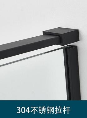 新款简约黑色边钻酒石型淋浴间家TFW离用公寓店淋浴框房隔断分可