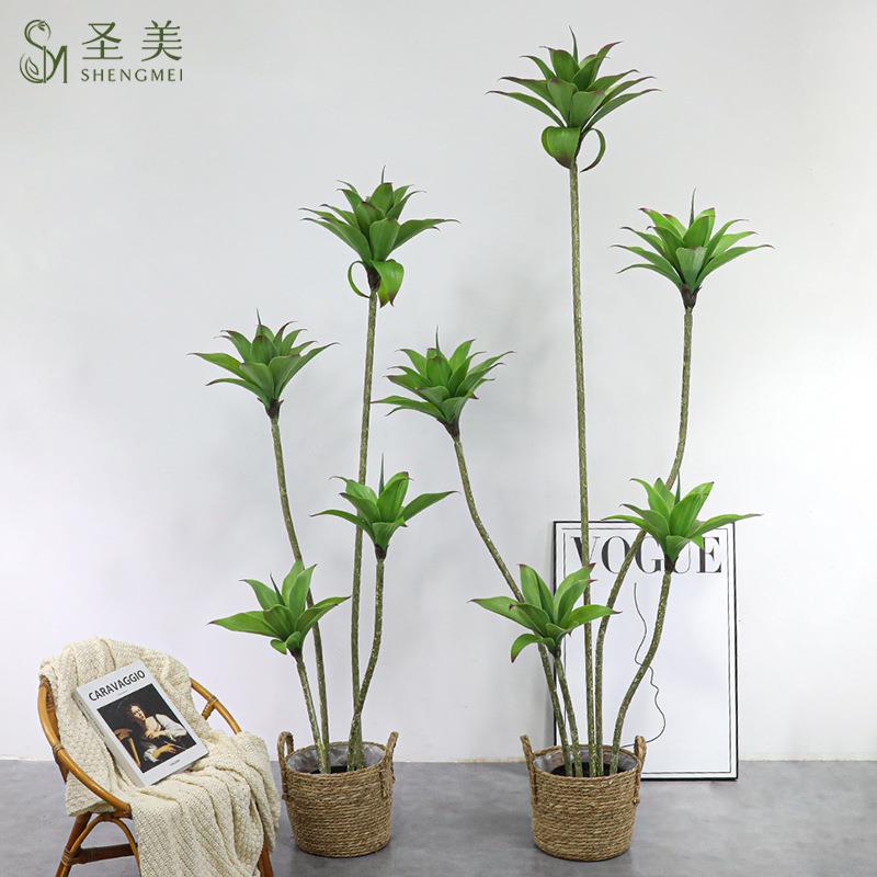 仿真睡莲树落地绿植盆栽假植物橱窗造景室内落地客厅装饰假树摆件