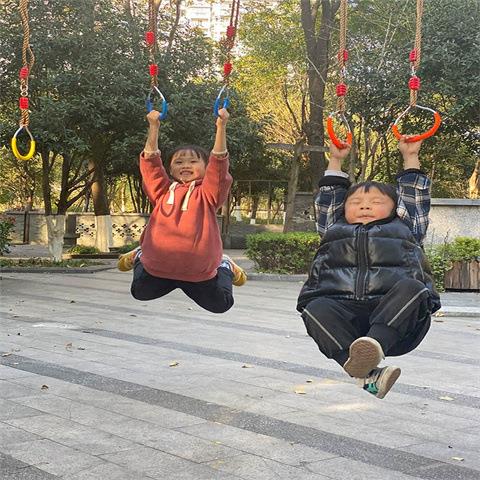 户外儿童吊环幼儿园训练体能器材早教感统悬吊室内玩具家用单杠
