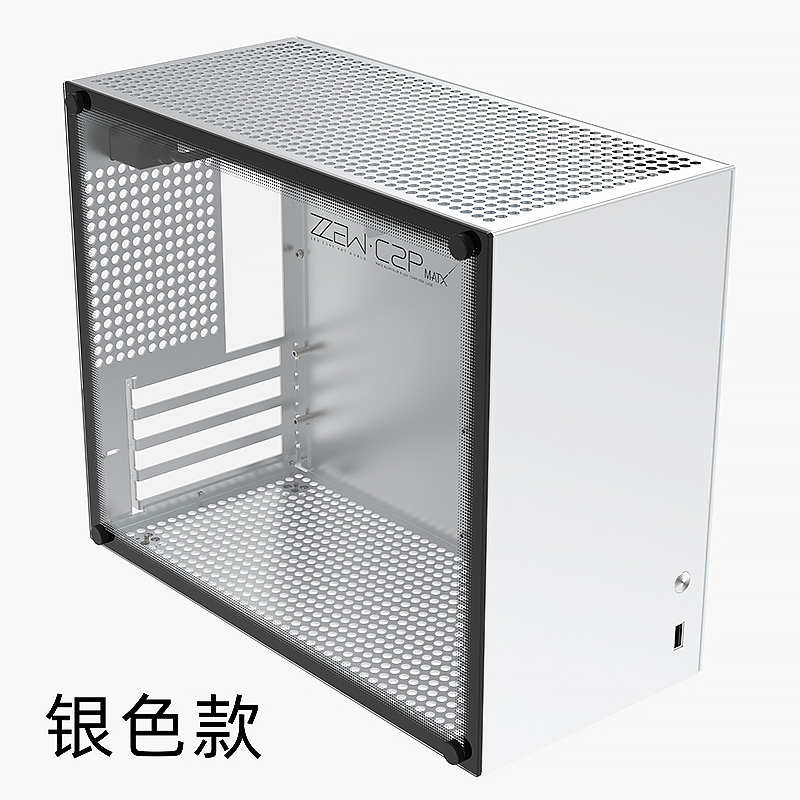 小喆优品C2P全铝MATX主板ATX电源白色机箱侧透显卡风冷迷你台式机
