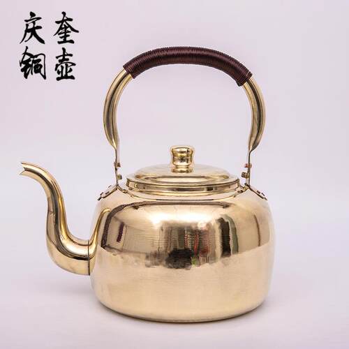 厂家定 做5升铜壶 活动把手加水壶加厚紫铜烧水壶家用铜壶烧水壶