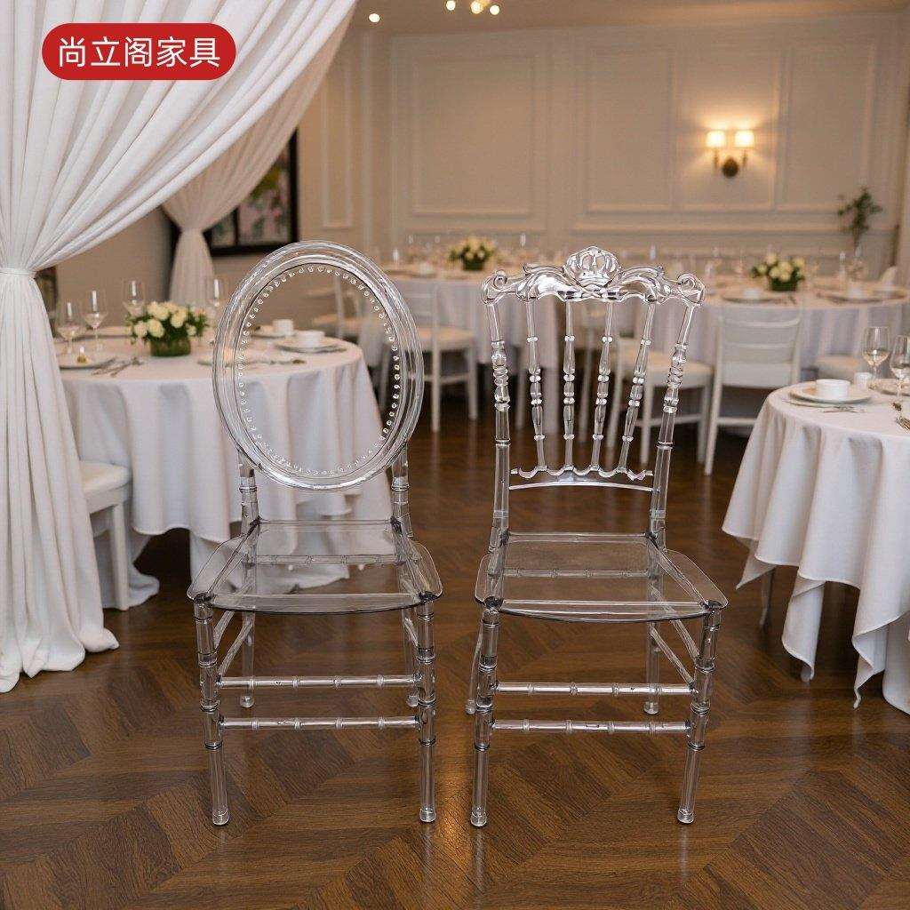 水晶椅镜面婚礼椅子婚礼堂宴会椅酒店户外草坪椅亚克力透明餐椅