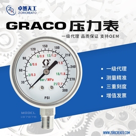 187876固瑞克GRACO涂料流体表不锈钢压力表喷涂防腐五金工具