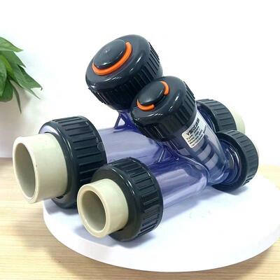 适用PP管道式塑料Y型过滤器 PPH材质Y过滤器液体带滤网耐腐PPR水