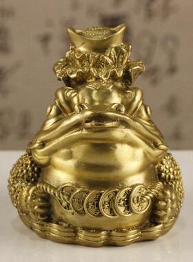 铜金蟾摆件三足金蟾百财蟾店铺开业礼品客厅酒柜装饰品摆件