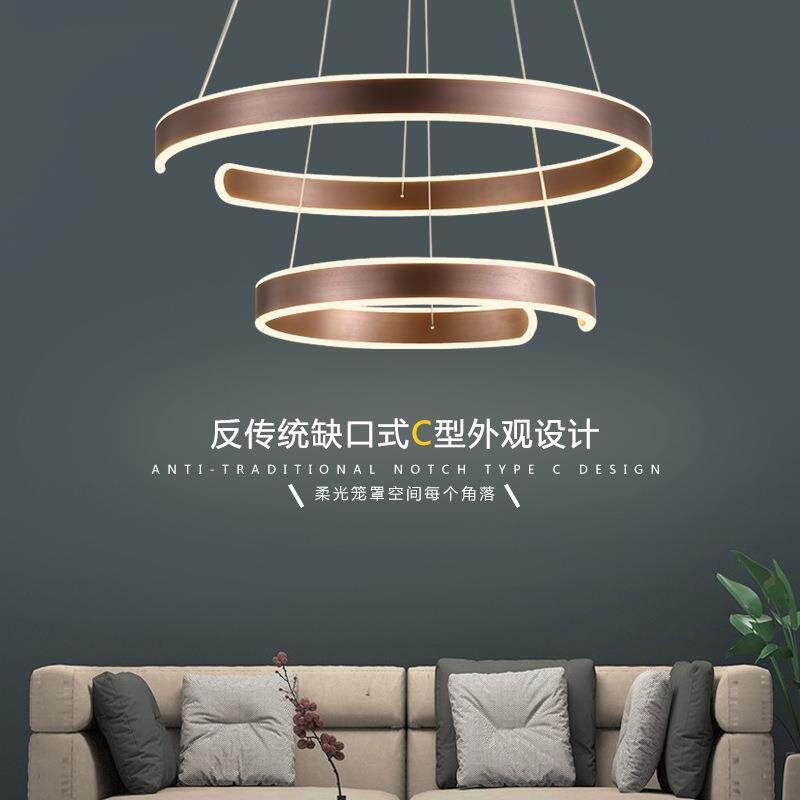 led吊灯现代简约吊灯吧台北欧创意吊灯个性玄关餐厅圆环形客厅灯