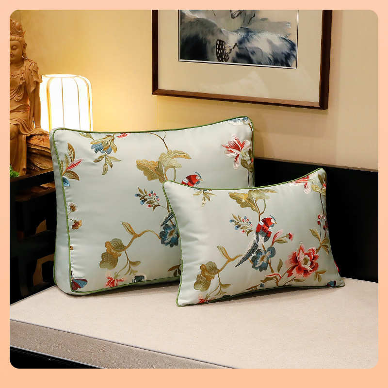 中式抱枕靠枕床头靠垫大靠背客厅实木沙发抱枕套罗汉床软包靠背垫