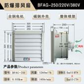 新款 200带铝合金百叶300轴流400方形风机2 工业防爆排风扇BFSBFAG