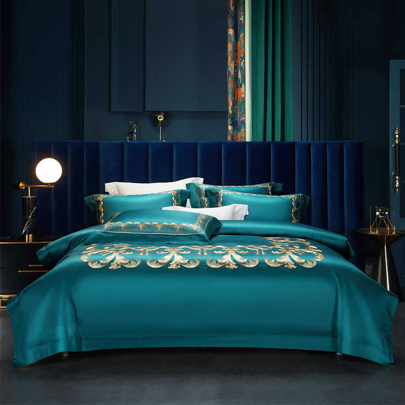 120支长绒棉四件套床品 纯色奢华刺绣被套床上用品套件 酒红色,床上用品,婚庆床品套件,淘宝优惠券,粉丝福利购,淘宝优惠卷