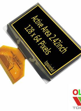 2.42寸e黄色拓微ol焊d液晶显UG-2864A示屏g-28u64asypg14接大尺寸