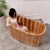 美容院加厚成人泡澡木桶浴桶木桶沐浴桶洗澡盆实木浴缸家用桶带盖