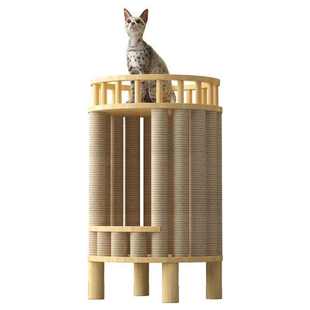 下铺猫柜上多层架别墅实木跳台猫床头猫小户型太空舱爬窝二层猫咪