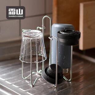 霜山不锈钢杯架倒挂桌面茶杯收纳层架杯子沥水架家用水杯架子置物