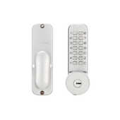 械玻璃门锁框庭院防火锁把手带球形有防水门机钥匙密码 锁户外栅栏