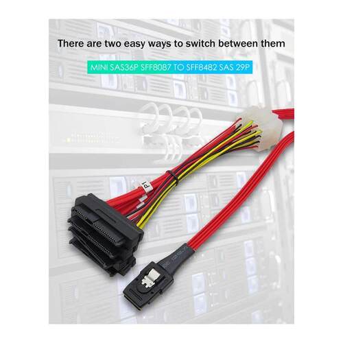 1 Pcs Mini SAS36P SFF 8087 To SAS29P SFF-8482 Hard Disk