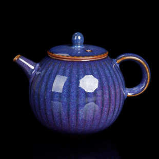 钧瓷茶壶家用陶瓷泡茶壶功夫茶具单壶小号手执壶红茶普洱窑变过滤