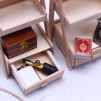 1Pcs Dollhouse Miniature Plant Wooden Shelf Flower Stand Sim