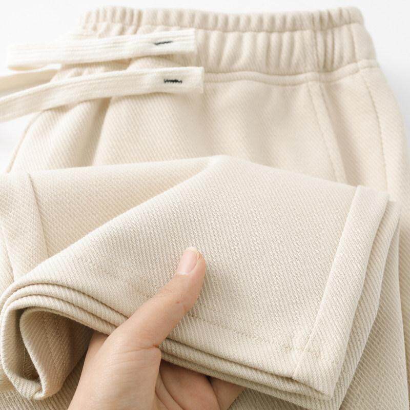 高级感斜纹直筒卫裤男女美式休闲宽松垂感运动裤简约百搭纯色长裤