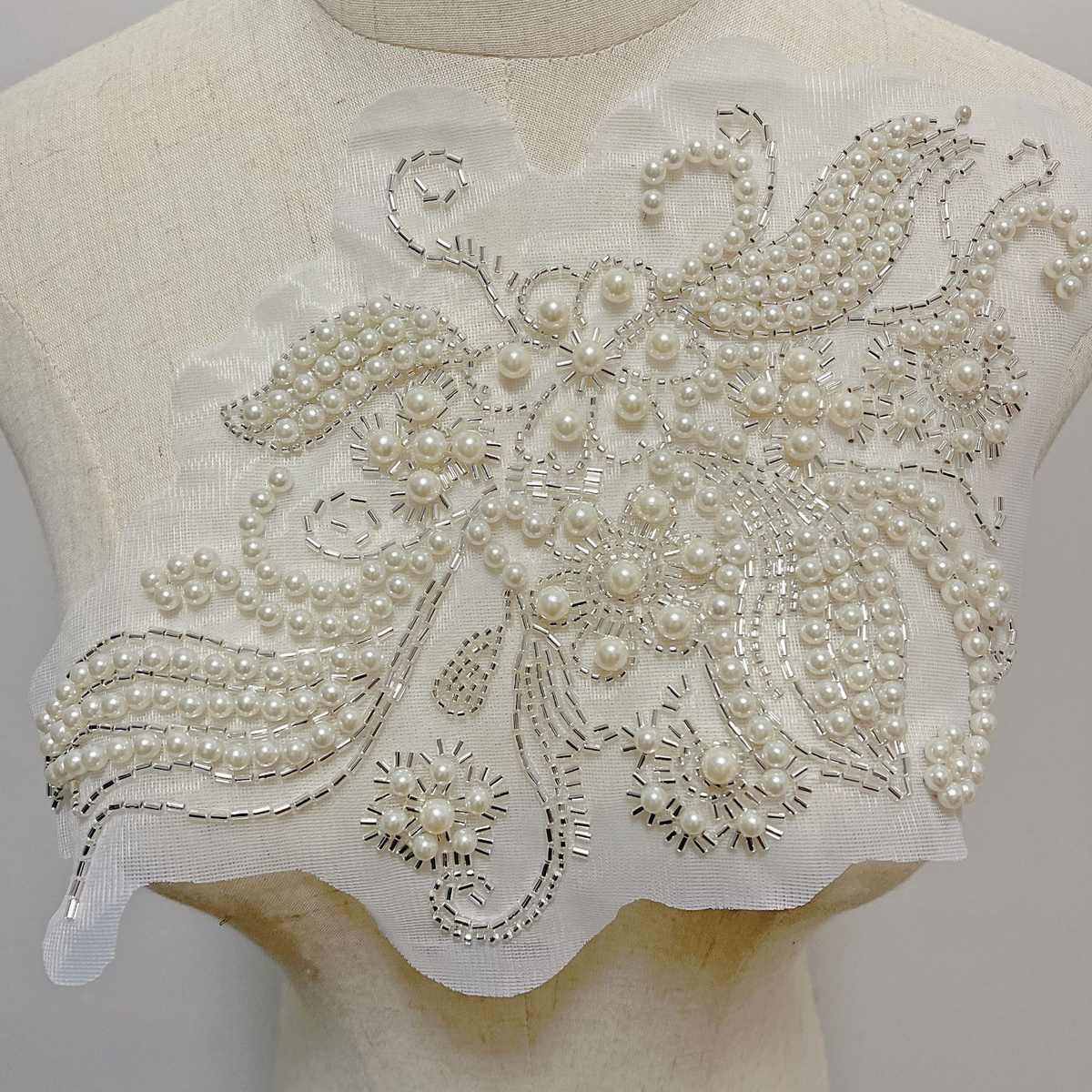 珠管亮片绣布贴花朵 重工刺绣珍珠花边舞台服饰辅料婚纱 礼服补丁,居家布艺,花边,淘宝优惠券,粉丝福利购,淘宝优惠卷