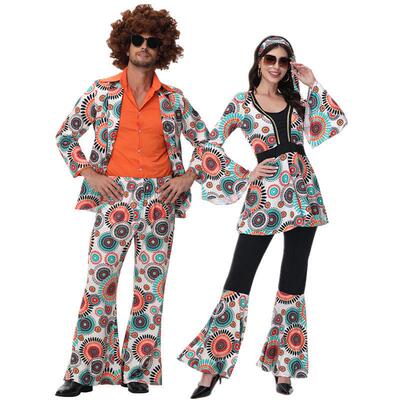 Halloween 1970s Hippie Disco Retro Couple Party Costume