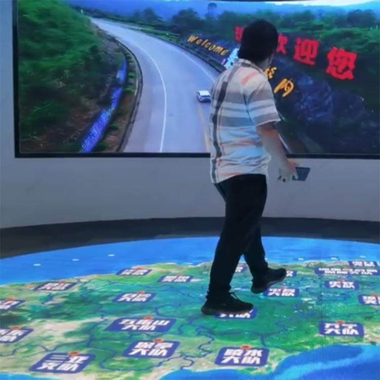 海南海口旅游景区P2.97地面墙面LED互动地砖显示屏(按地名切换)