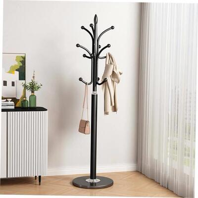 Big coat rack stand clothes holder hat hanger wooden cloth