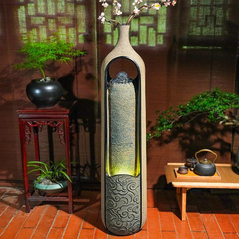 落地风水球流水摆件中式客厅装饰喷泉招财循环水景观新居乔迁礼品