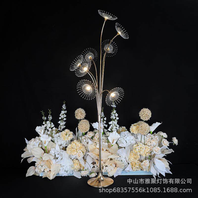 八头蒲英路引灯铁艺道电镀婚礼礼堂场HAW地布置婚舞台公中心庆具