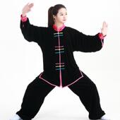 高档新品 加厚保暖南极韩绒不绒功晨练练武术倒服男 太服金丝绒冬款