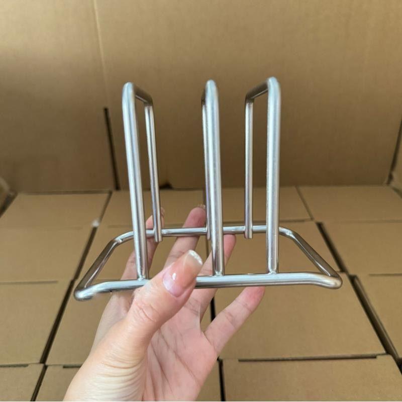 加粗特厚不锈钢双格砧板架刀架厨房加粗菜板锅盖收纳架简约置物架