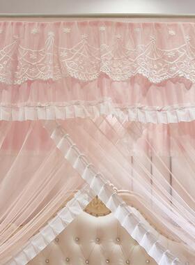 新款三开门地廷蚊帐公落主风床幔1.5m1.QY-68548米立柱支架m2宫1