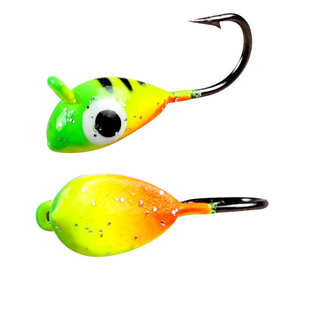 1.8cm 微物根钓钩倒刺迷你铅头钩彩色冰钓钩德州朝天钩50只 1.4g