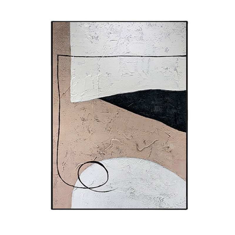 纯手绘油画立体砂岩画现代简约客厅沙发背景墙竖版挂画玄关抽象画
