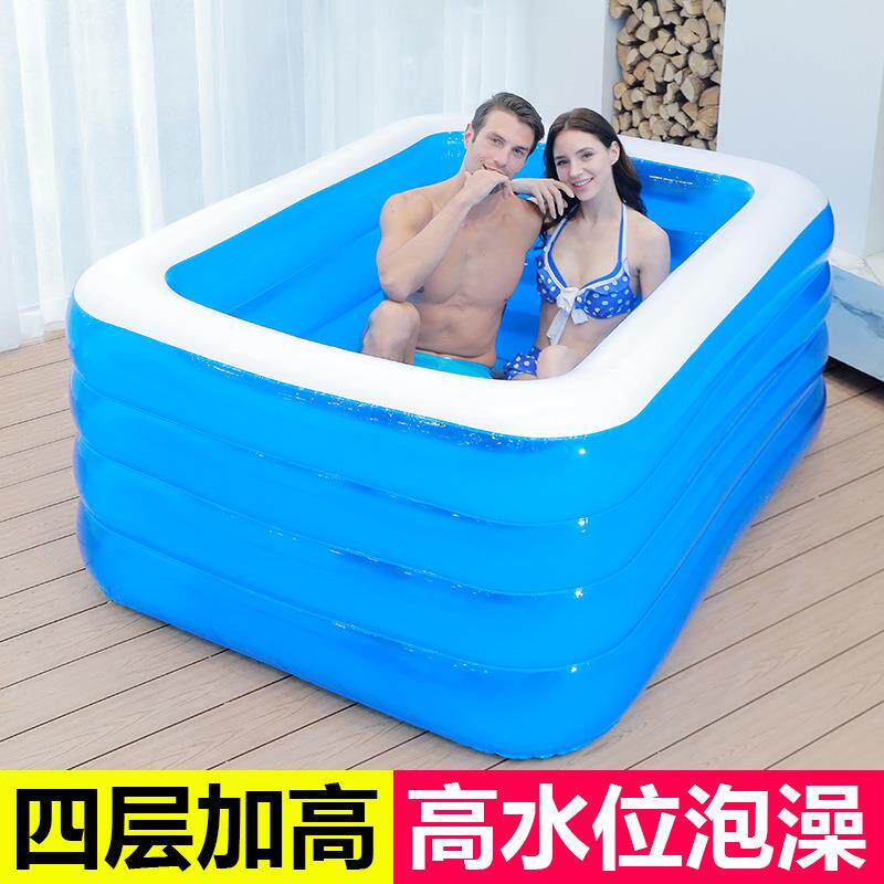 加厚大人洗澡盆超大号家用双人充气浴缸折叠塑料全身可坐躺泡